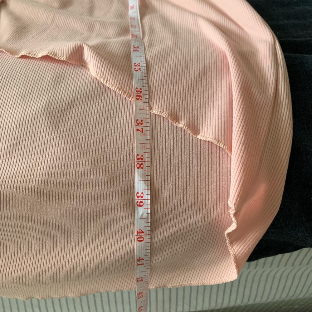 Pink Ribbed Button-Up Cardigan with Pockets - Picture 5 of 5